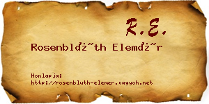 Rosenblüth Elemér névjegykártya